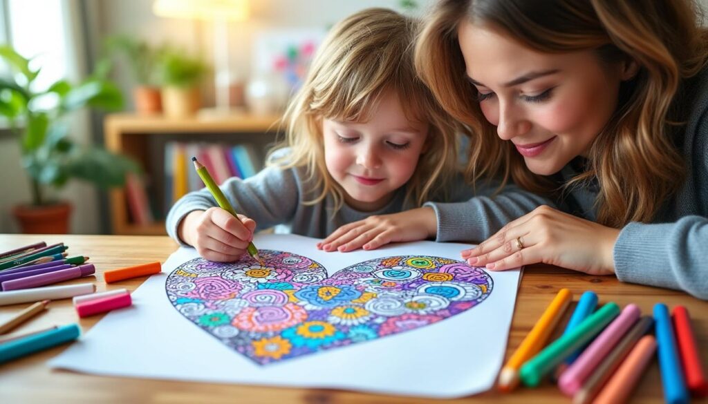découvrez une activité apaisante avec notre coeur à colorier, idéale pour stimuler la créativité des petits et des grands tout en favorisant la détente.