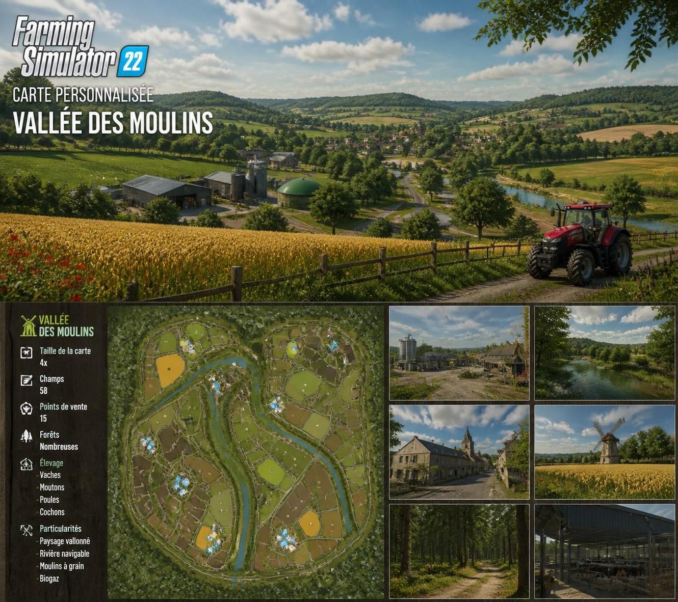 découvrez les meilleures cartes personnalisées pour farming simulator 22 et enrichissez votre expérience de jeu avec des maps uniques et variées.