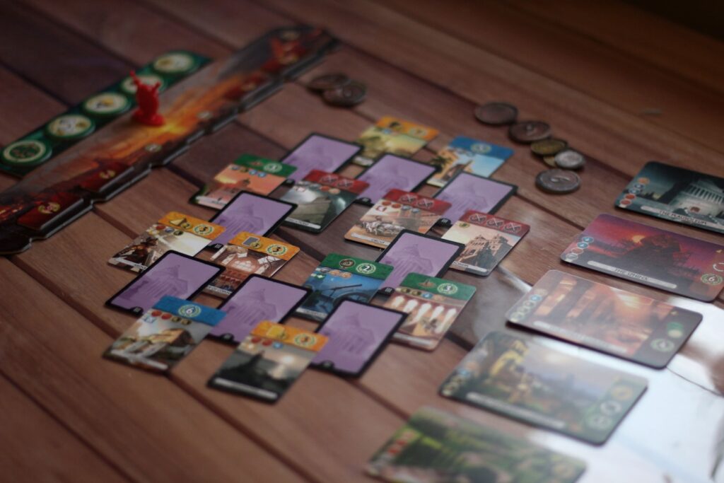 a table full of cards