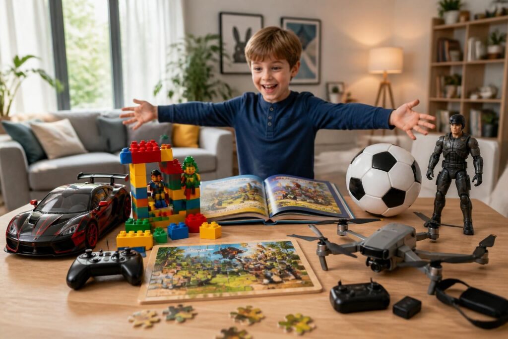 découvrez des idées de cadeaux pour garçon adaptées à chaque âge, de 4 à 10 ans, pour faire plaisir et stimuler leur créativité et leur développement.