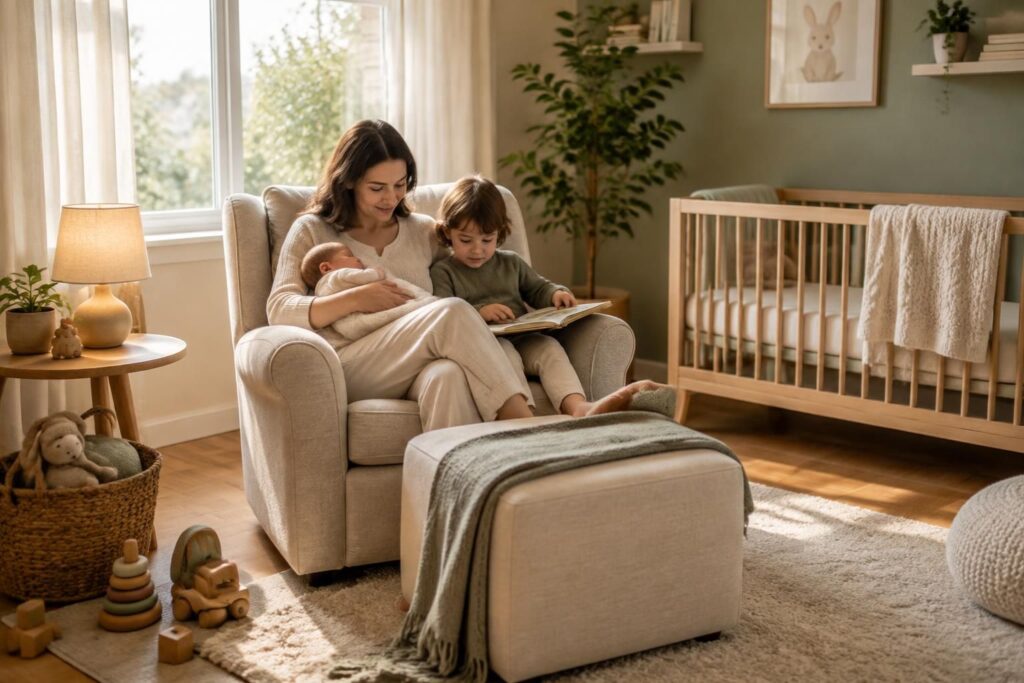 découvrez notre sélection de fauteuils pour chambre bébé : des modèles confortables, sûrs et élégants, adaptés aux nourrissons comme aux enfants.
