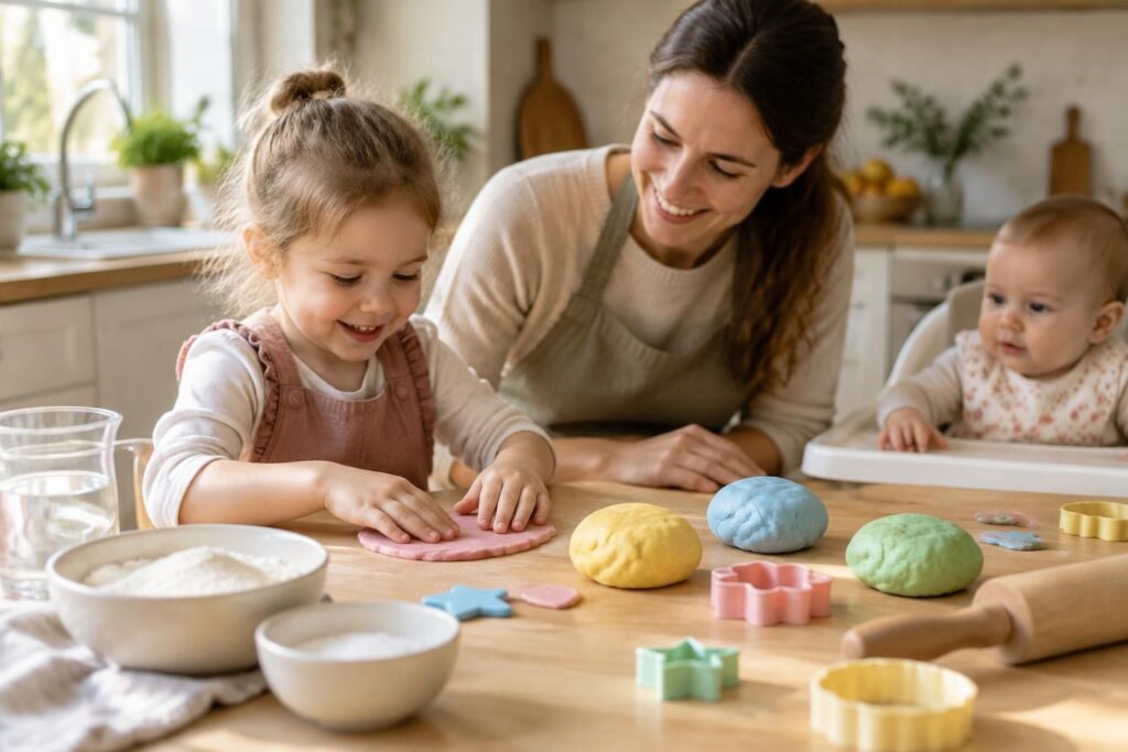 découvrez des recettes faciles de pâte à modeler maison sans cuisson, adaptées aux bébés et aux enfants, pour jouer et créer en toute simplicité.