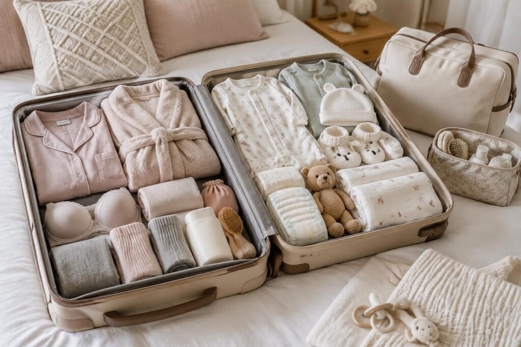 découvrez la liste des indispensables à prévoir dans votre valise de maternité pour maman et bébé, afin de préparer sereinement votre séjour à la maternité.